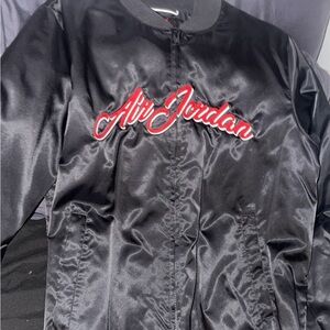 Jordan Black Bomber Jacket with Red Accents